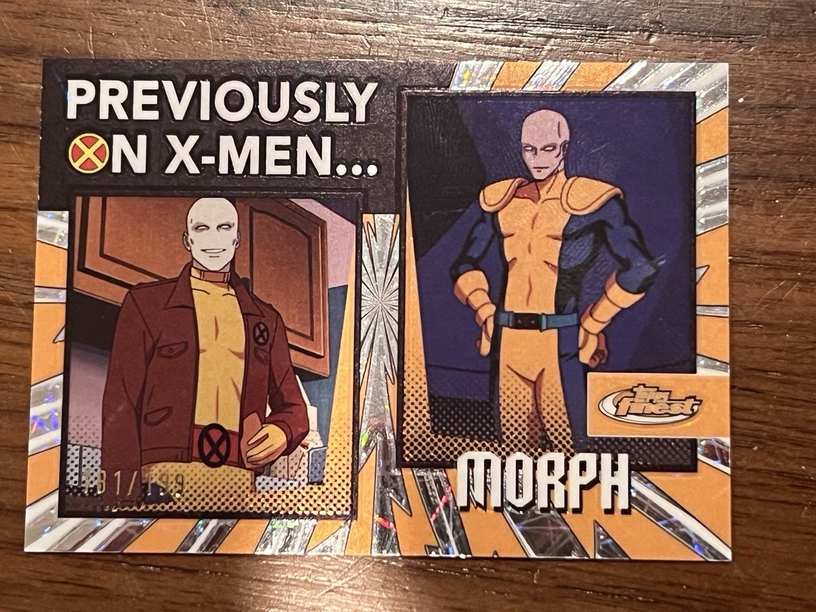 2025 Topps Finest Marvel X-Men '97 Morph Previously On PO-5 /199 Laser Refractor