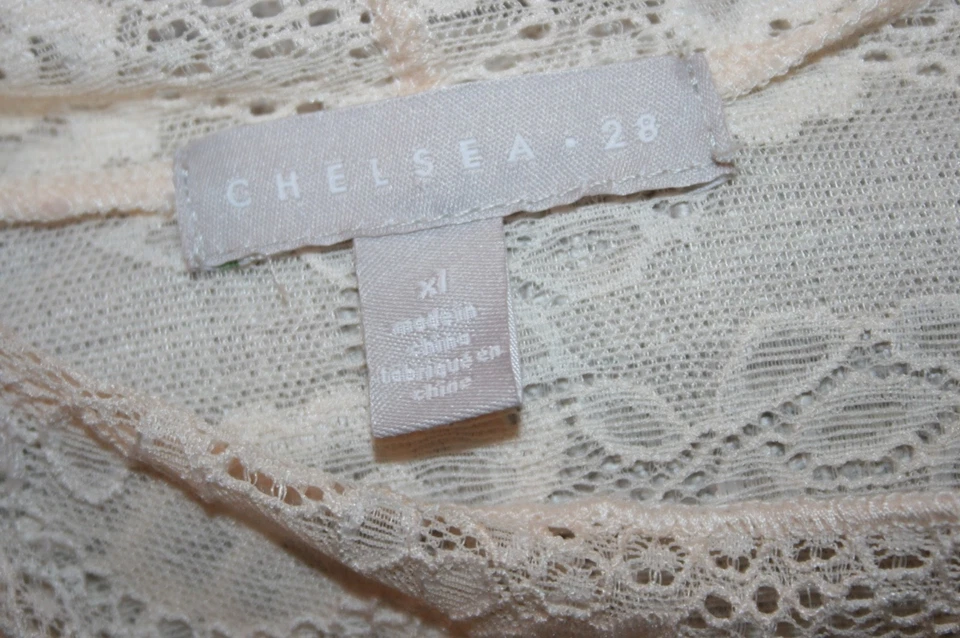 Top Chelsea28 Mujer Encaje Floral Crema Manga Larga Talla XL Foto 2 de 4