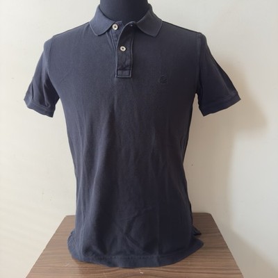 United Colors of Benetton Polo Shirt Mens M Black Cotton Casual Short Sleeve
