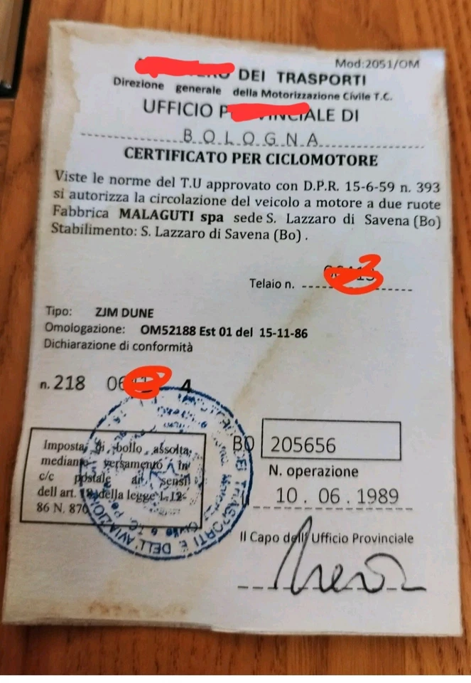 Libretto In Bianco Per Ciclomotori Vespa Ciao Bravo Collezzionismo - Immagine 3 di 4