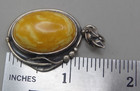 Yellow Amber Sterling Silver Pendant and Earring Set — photo 6