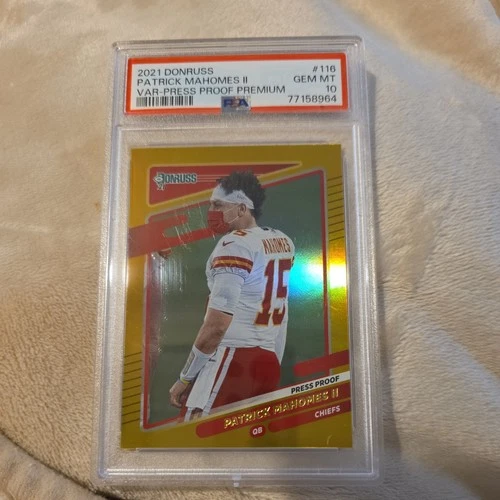 2021 DONRUSS PATRICK MAHOMES II PRESS PROOF PREMIUM SP CHIEFS #116 - PSA 10