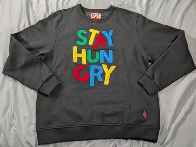 Red Tag Ambitious Behavior Sweatshirt Men 1XL Black Stay Hungry Chenille RTGB 1X