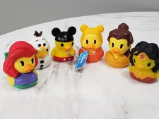 MIXED Lot of 6 Disney Duckalooz Rubber Ducks TOYS ARIEL WINNIE THE POOH FROZEN