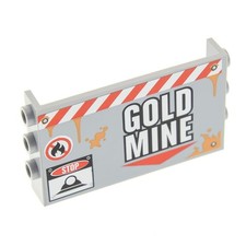 1x Lego Panele 1x6x3 neu-hell grau Noppen an den Seiten Gold Mine 4204 98280pb03