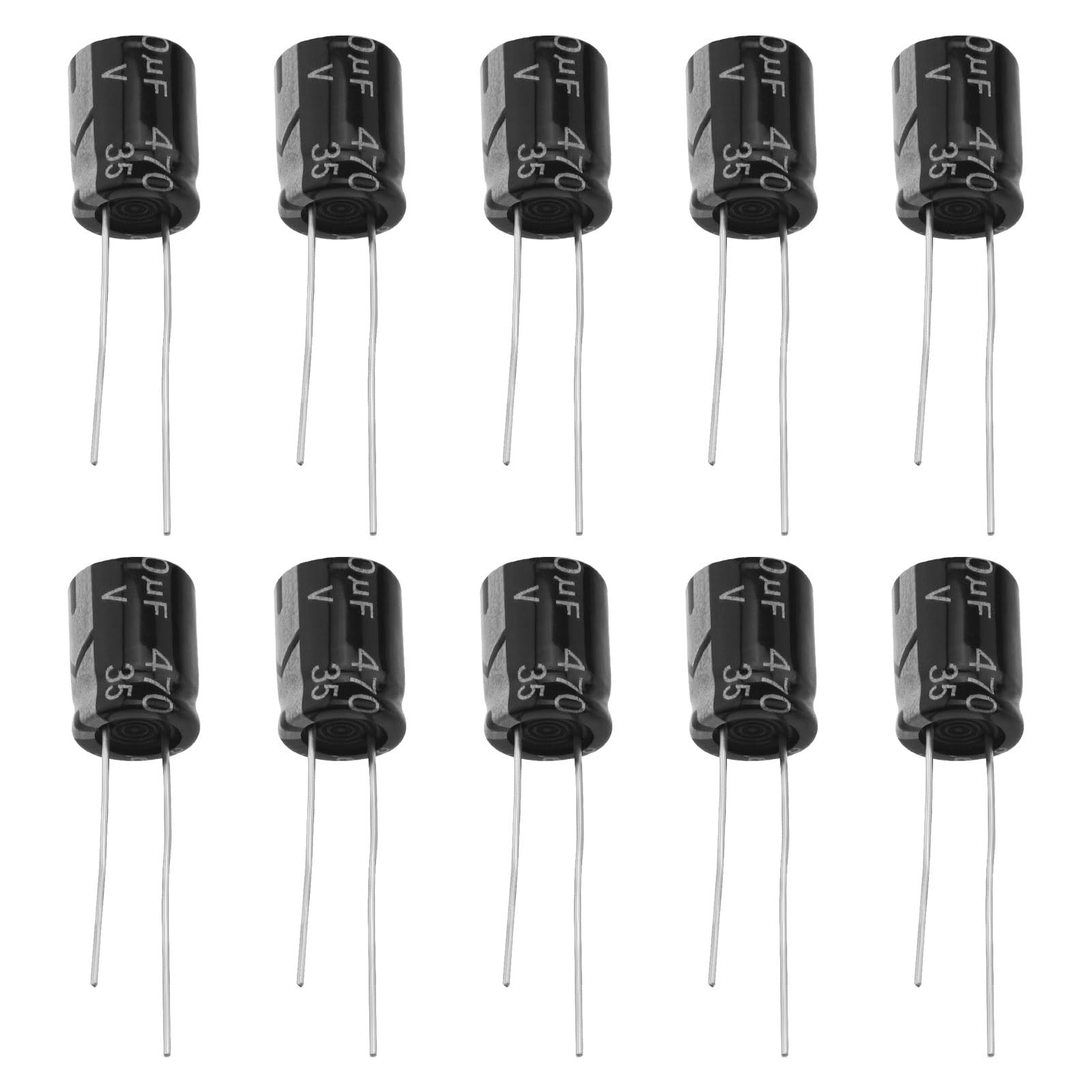 Condensateurs 470uf 35v radiaux en aluminium 105°C pour circuit imprimé Lot de 20 pièces