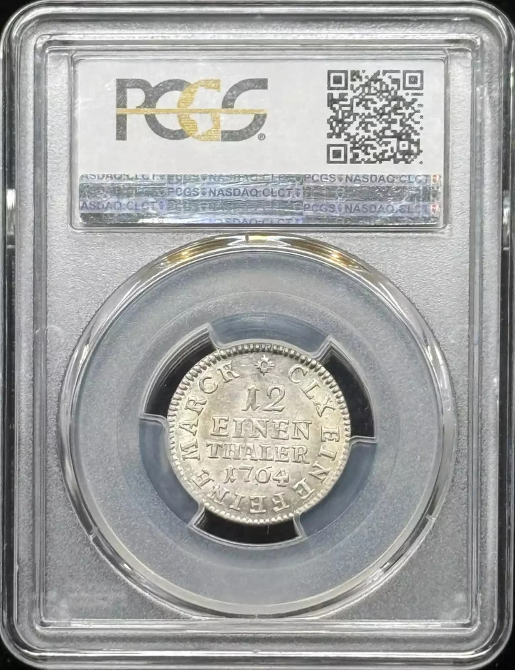 1764 IFoF GERMAN STATES Silver 1/12 THALER (Doppelgroschen) PCGS MS-62 - Image 2 of 3