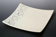 Small plate Echizen Urushi Japanese Lacquer ware Art deco White 22cm Japan