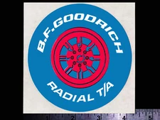 B.F. GOODRICH Radial T/A Tires - Original Vintage 60's 70's Racing Decal/Sticker