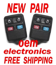 PAIR OEM ELECTRONIC 4 BUTTON REMOTE KEY FOB FOR 1998-2007 FORD TAURUS 