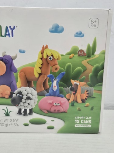 Hey Clay Kids ANIMALS Modeling Air-Dry 15 Cans Fun App Sealed Create SCULPT - Picture 3 of 10