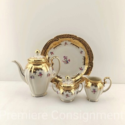 Vintage Rudolf Wachter R W Bavaria Gold Trimmed 6 pc. Tea Set | eBay