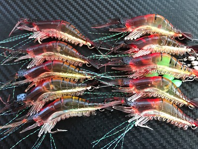 8 X Ctrade Australia Rigged Prawn Fishing Lure Baits Flathead Lure Bream Lures E - Foto 2