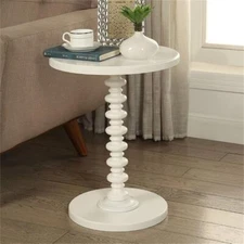 ACME Acton Round Top End Table in White