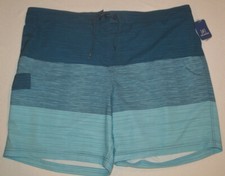 Men's George Blue Cove Stripe Quick Dry Stretch E-Board Swim Trunks Shorts 3XL