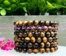 Wholesale 6 Pcs Natural Tiger Eye 8mm 7.5 Crystal Healing Stretch Bracelet