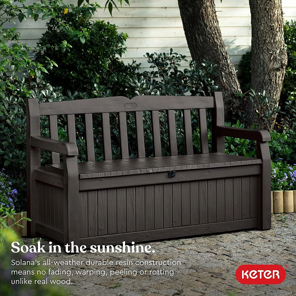 Pool deck storage bench sale