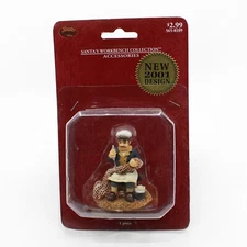 SANTA'S WORKBENCH Man with Fishing Net - 2001 Christmas Village Figure