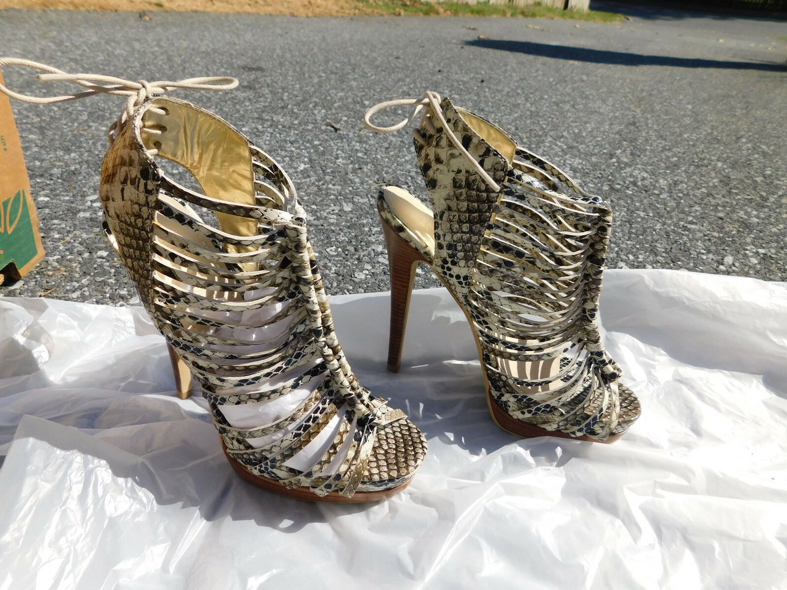 Colin Stuart Gladiator Caged Python Print Platfor… - image 1