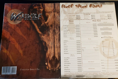 WHITE WOLF WEREWOLF THE FORSAKEN CHARACTER SHEET PAD SEALED & OPEN 2 2005