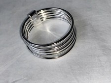 Solid Sterling Silver 925 5 Stacking Ring Set Cuffed Together As One 1/4" Wide