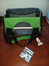 Paws and Pals PTCR01-SM-DK-GN - Soft Sided Travel Bag Pet Carrier- Green - NEW