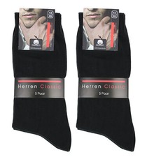 10-100 Paar Herren Socken Business schwarz 100%BW ohne Naht handgekettelt