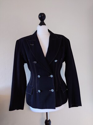 Jean Paul Gaultier pour Gibo Vintage Jacke 80's Gr. IT42/DE38 schwarz RARITÄT!