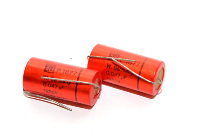 Pair of Vintage ERO P1877 Audio HiFi Tone PIO Capacitor, 0.047uF / 1250V-, NOS