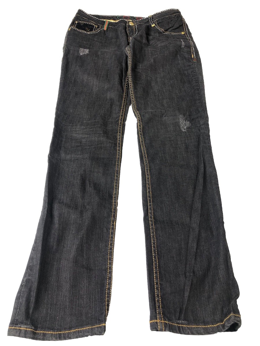 Women's COOGI Vintage Black Distressed Embroidered Jeans Women's COOGI Vintage Black Distressed Embroidered Jeans