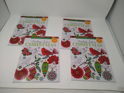 Finding Solace Christmas designs adult coloring book over 30 designs  Group of 4