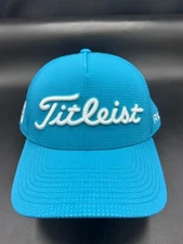 Titleist Golf Hat Tour Stretch Tech FJ ProV1 Reef Blue White L/XL Fitted Cap