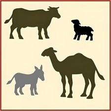 NATIVITY ANIMALS STENCIL - CHRISTMAS Holiday Decoration - The Artful Stencil
