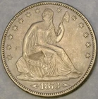 1873 LIBERTY SEATED SILVER HALF DOLLAR GORGEOUS CHOICE BEAUTY RE PUNCH 3 IN DATE