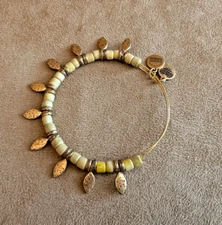 Alex & Ani Spearhead Sunlight gold tone Bangle Charm Bracelet retired expandable