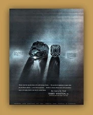 VINTAGE AD  HARRY WINSTON  DIAMONDS UNCUT CUT JEWELER 