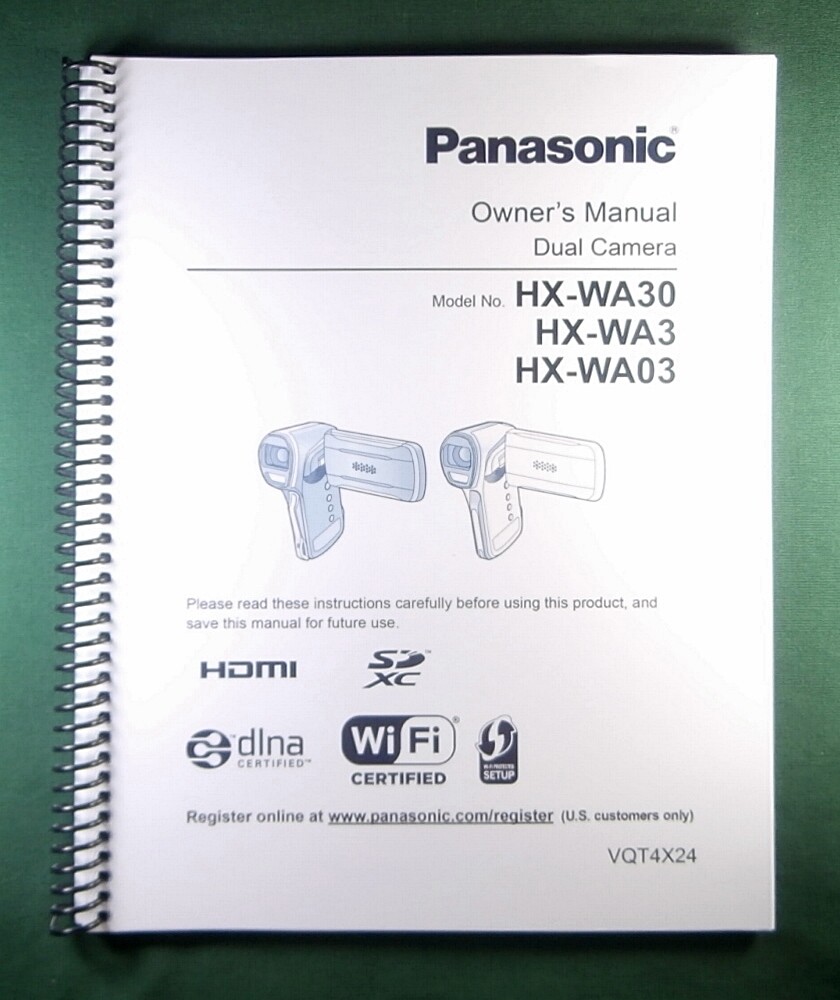 Panasonic HX-WA30 HX-WA3 Instruction Manual: Full Color