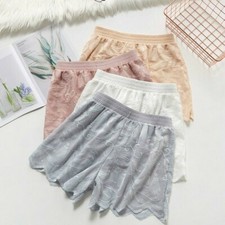 Embroidery Women Lace Shorts Underwear Knickers Loose Sleepwear Petticoat