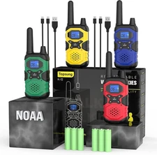 Walkie Talkies for Adults Rechargeable Long Range 4 Pack, Family 2 Way Radio NOA