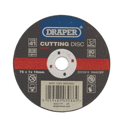 Draper Metall-Trennscheibe 75 x 1 x 10mm Gebunden Und Verstärkt 94767