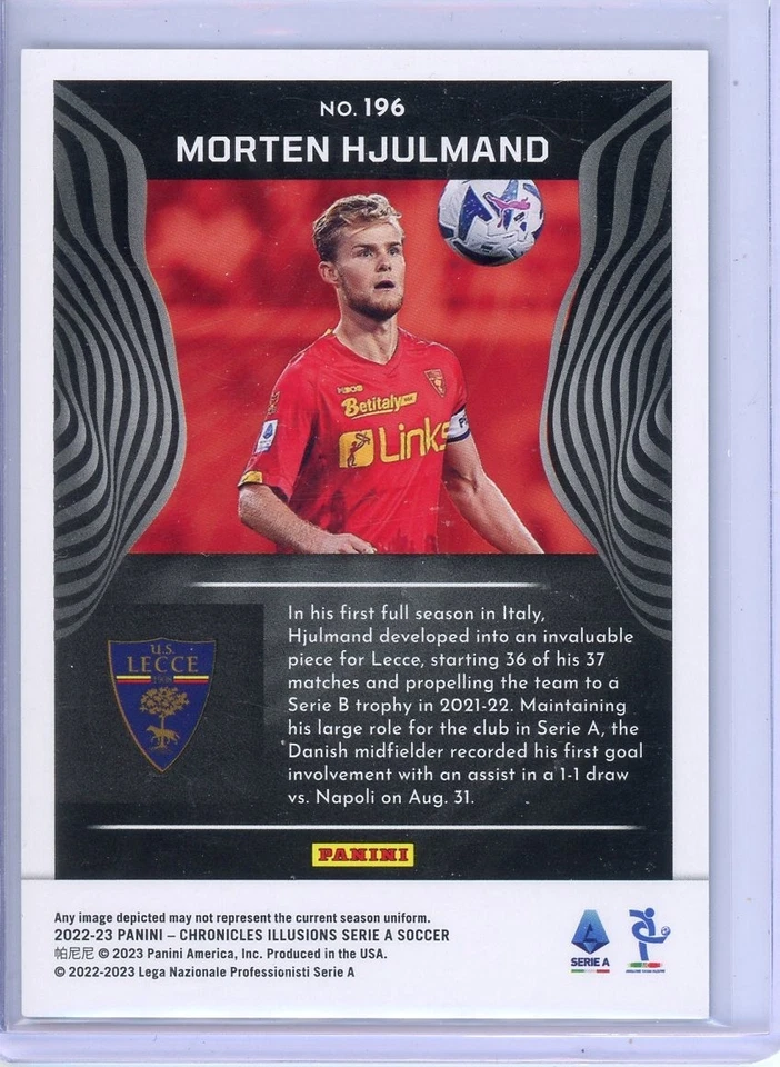 2022-23 Chronicles Illusions Serie A Morten Hjulmand Red /99 Rookie RC - Image 2 of 2
