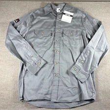 Crude FR Shirt Mens Medium Flame Resistant Milliken Amplitude Workwear Oil Gas