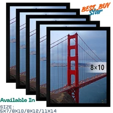 8X10 Picture Frame Black Wall Hanging Photo Frame, Black, 5 Pack Picture Frame f