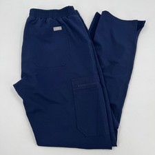 FIGS Technical Collection Scrub Pants Women Small Navy Blue Cargo Straight Leg