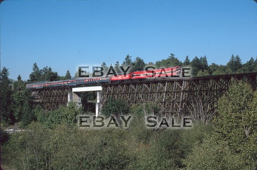 Washington Central WCRC F units train on trestle. Bellevue, WA - orig ...
