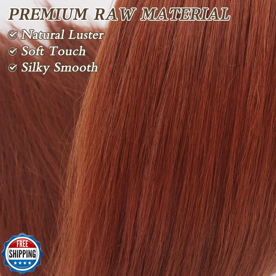 BARSDAR Auburn Ponytail Extension - 30 Inch Long Straight Drawstring Ponytail - Image 4 of 4