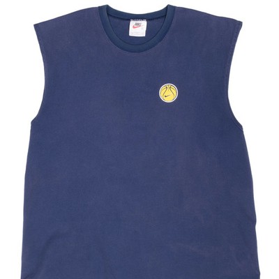 VINTAGE NIKE BASKETBALL ZONIN NAVY BLUE TANK TOP TEE SHIRT 1990S XL MADE IN USA