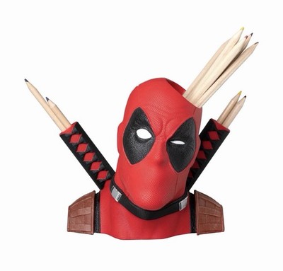 Marvel Deadpool 3D Pen Holder Pen Pot Pencil Pot Holder Desk Organiser - New