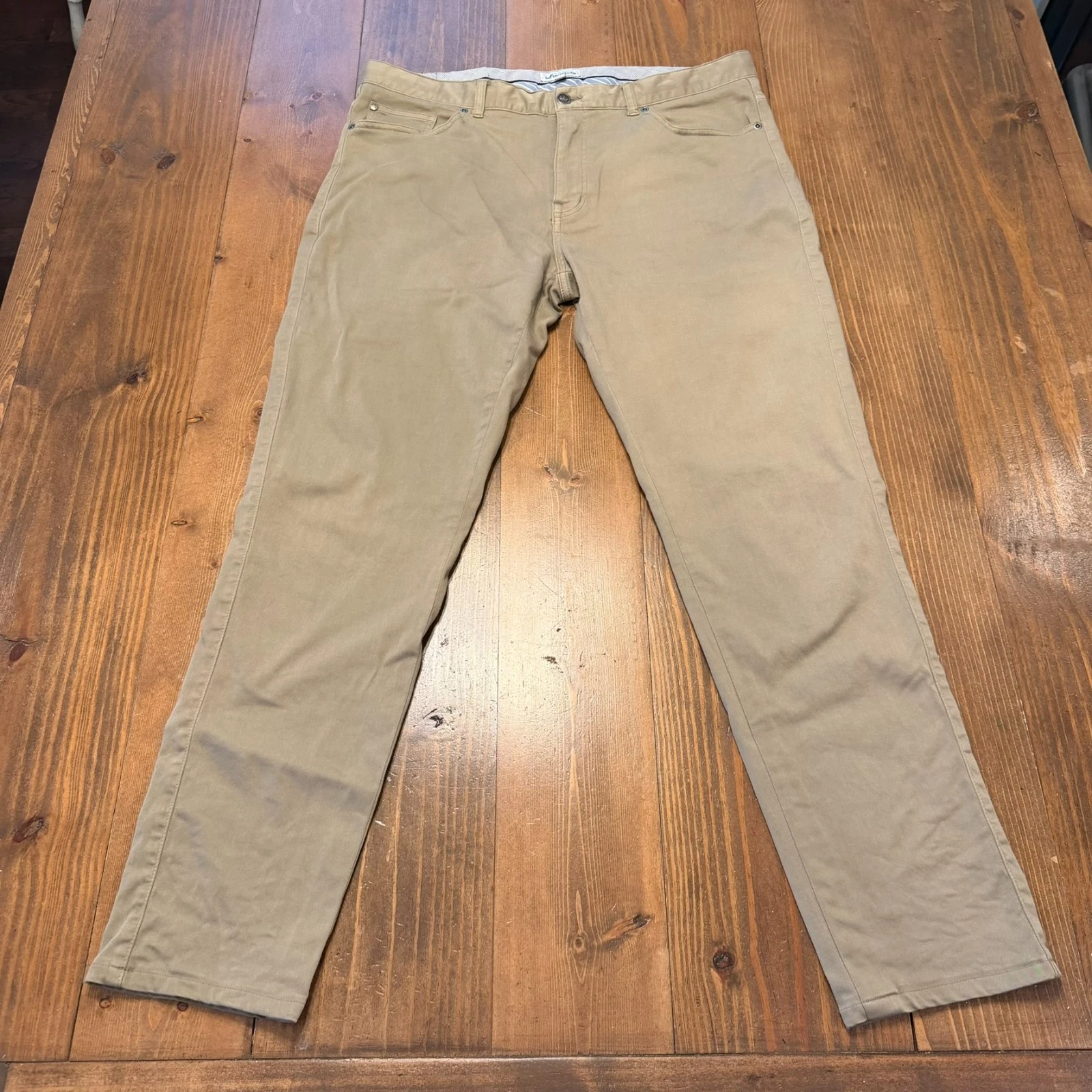 Peter Millar Pants Men 36x30 Khaki Ultimate Sateen 5 Pocket Chino Trouser Casual