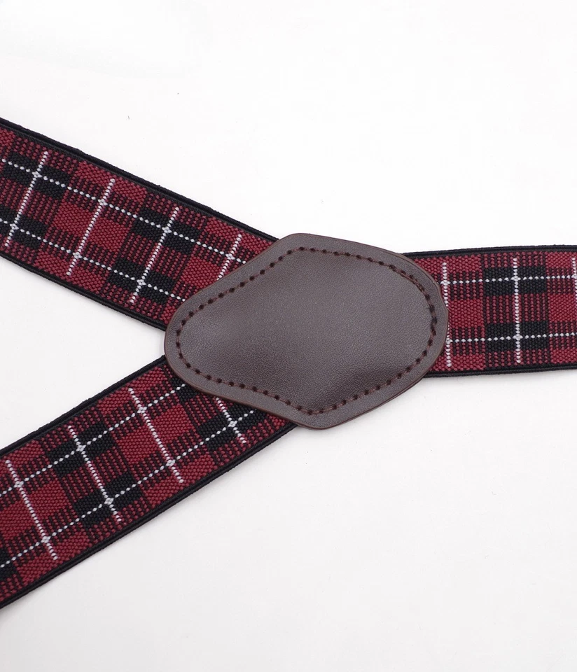 Adult Jacquard 6-Clip Plaid Men's Suspenders Y-Shaped Trouser Braces with Box - Изображение 4 из 4